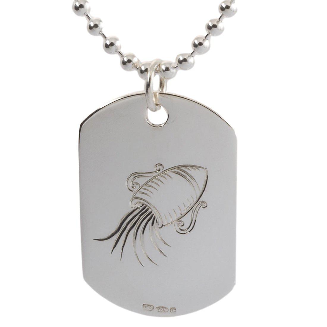 New Mens Engraved Sterling Silver Dog Tag Range