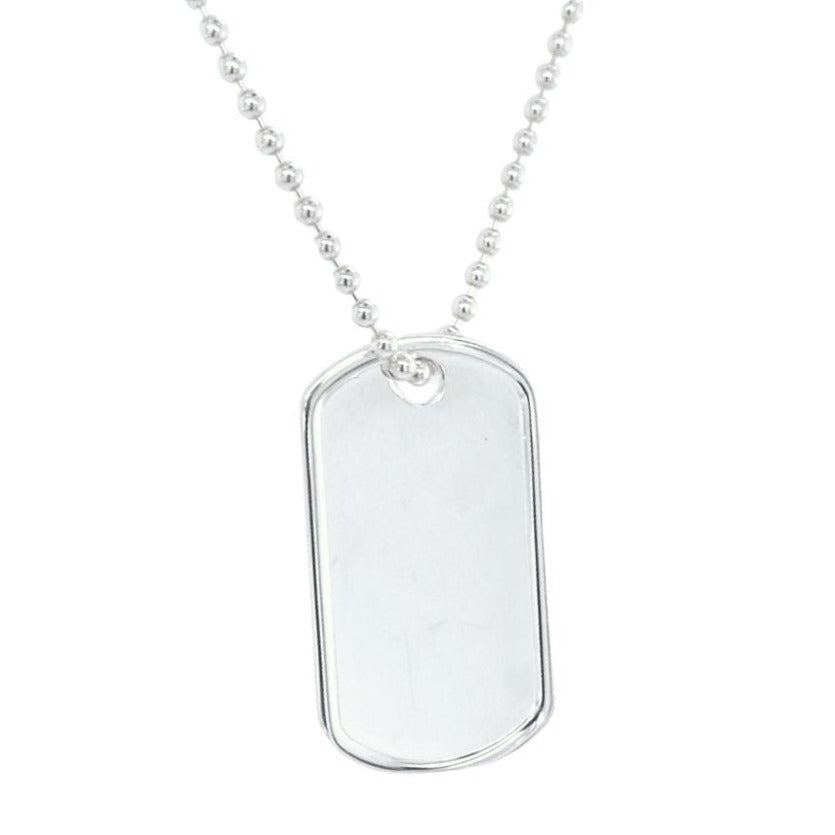 Men's Sterling Silver Dog Tag Necklace