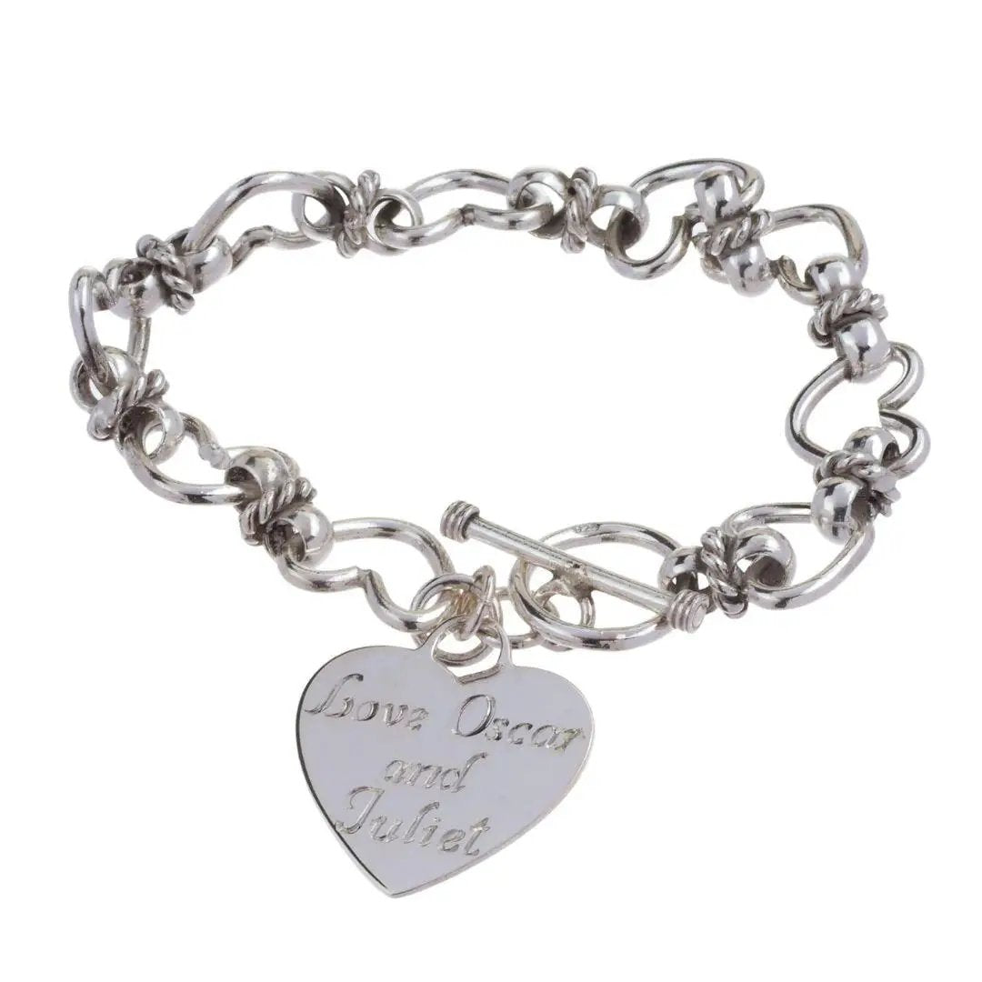 Silver on sale heart bracelets