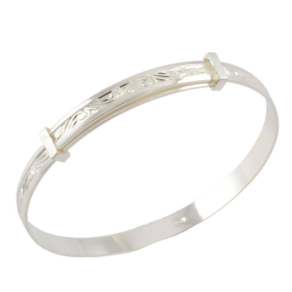 Silver engraved 2025 baby bangle